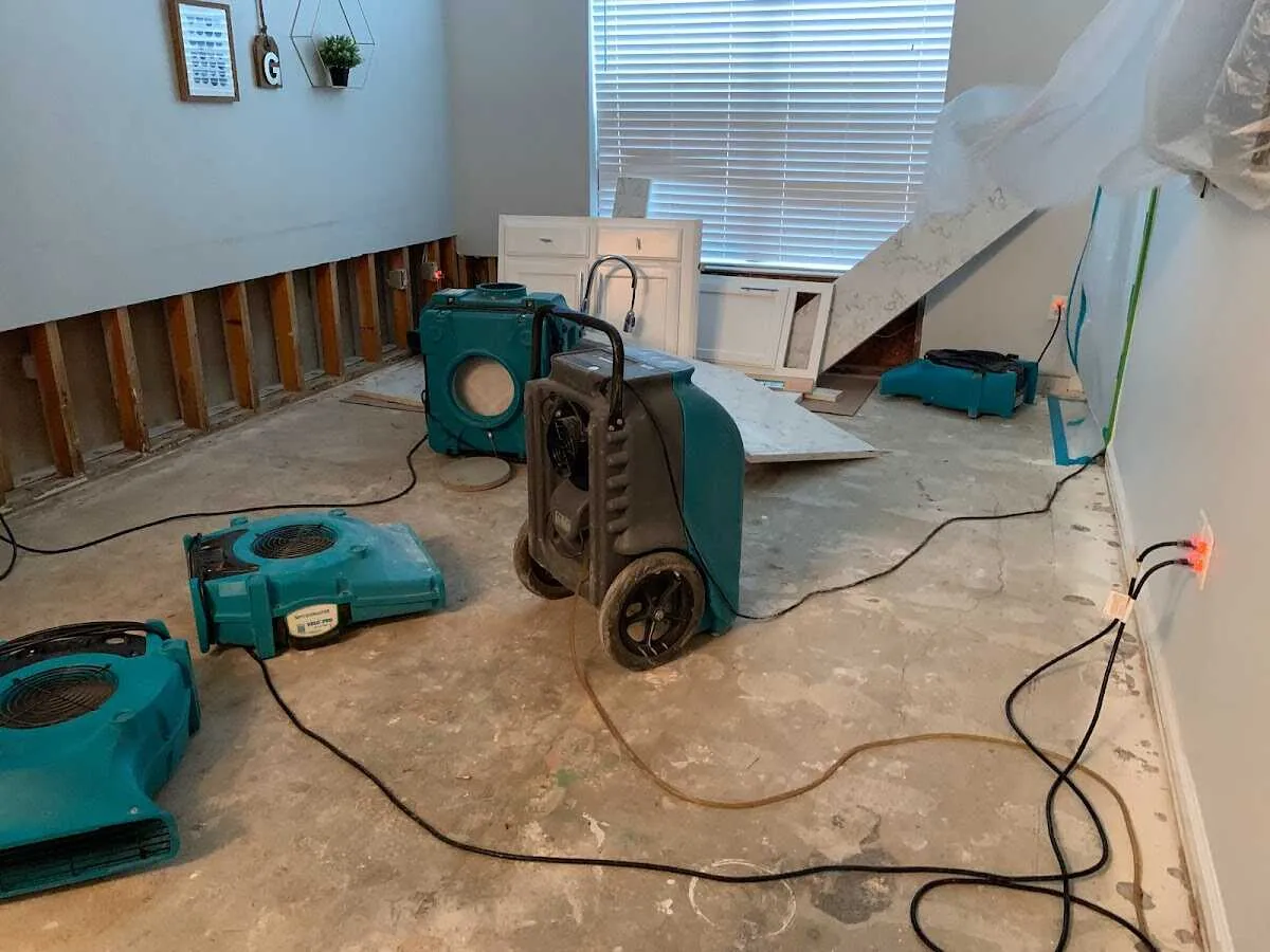 Dehumidifier in flood-cut room for Water Extraction & Removal in Nolensville